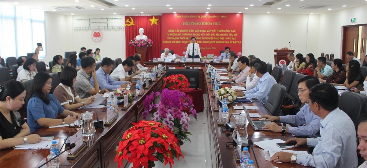 Hội thảo khoa học “Công tác nghiên cứu, vận dụng và phát triển sáng tạo tư tưởng Hồ Chí Minh trong kết hợp sức mạnh dân tộc với sức mạnh thời đại và trong sự nghiệp giáo dục - đào tạo thời kỳ đổi mới: Thực trạng, kinh nghiệm và những vấn đề đặt ra”