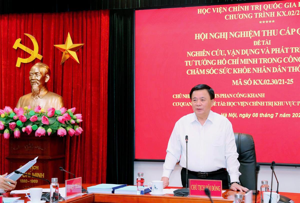 Nghiệm thu đề tài cấp Nhà nước “Nghiên cứu, vận dụng và phát triển sáng tạo tư tưởng Hồ Chí Minh trong công tác bảo vệ, chăm sóc sức khoẻ nhân dân thời kỳ đổi mới”